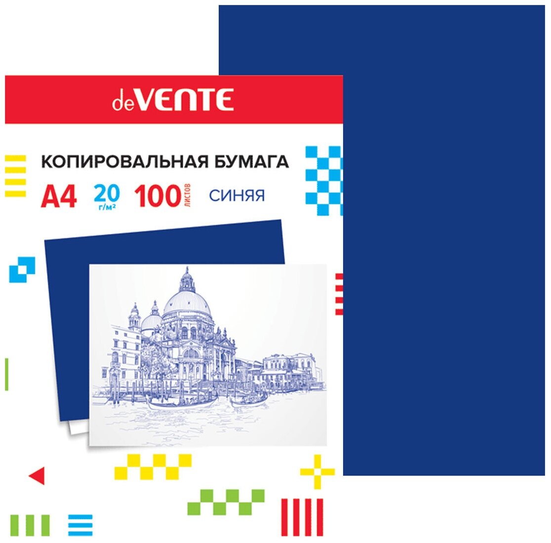 БУМАГА КОПИРОВАЛЬНАЯ DEVENTE А4 20Г/М2 50Л. СИНЯЯ